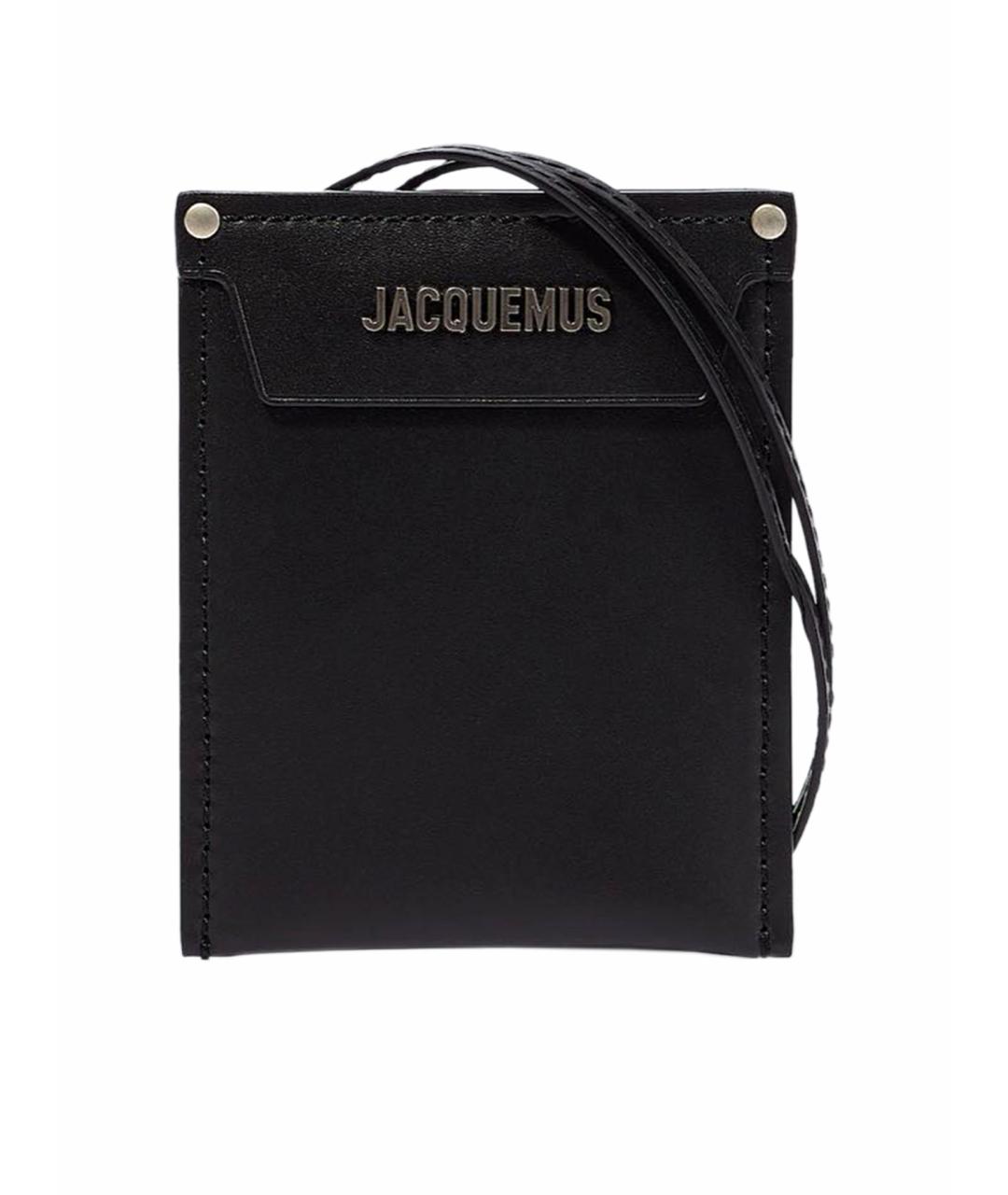 JACQUEMUS Черная кожаная сумка на плечо, фото 1