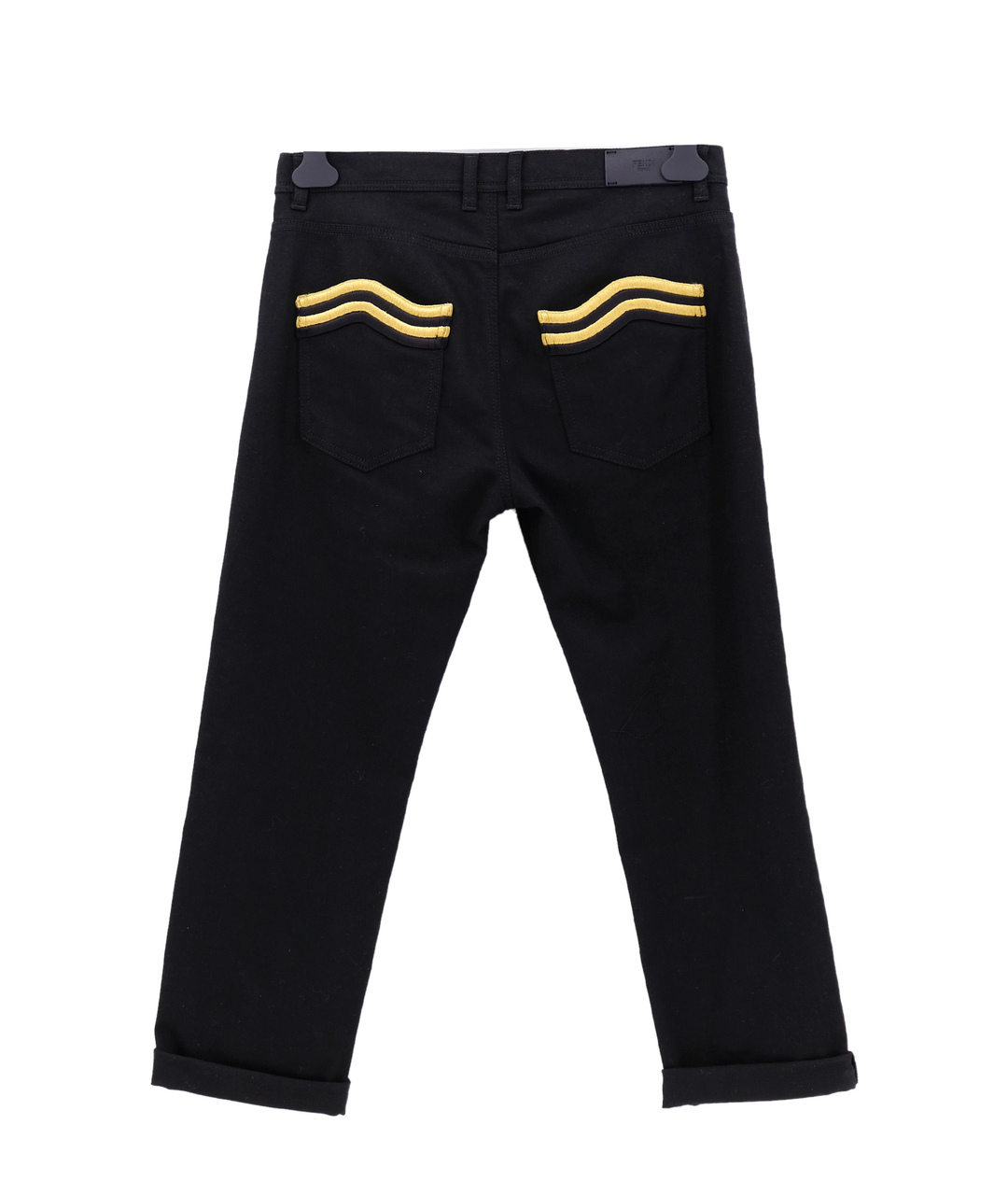 FENDI Черные хлопко-эластановые джинсы слим, фото 2