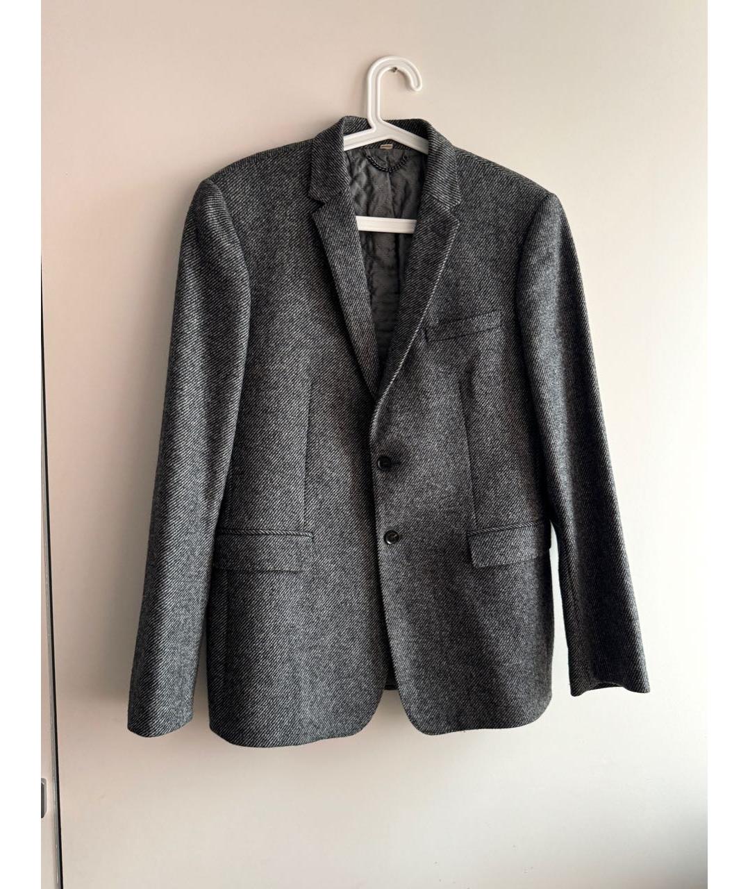 BURBERRY Серый шерстяной пиджак, фото 9