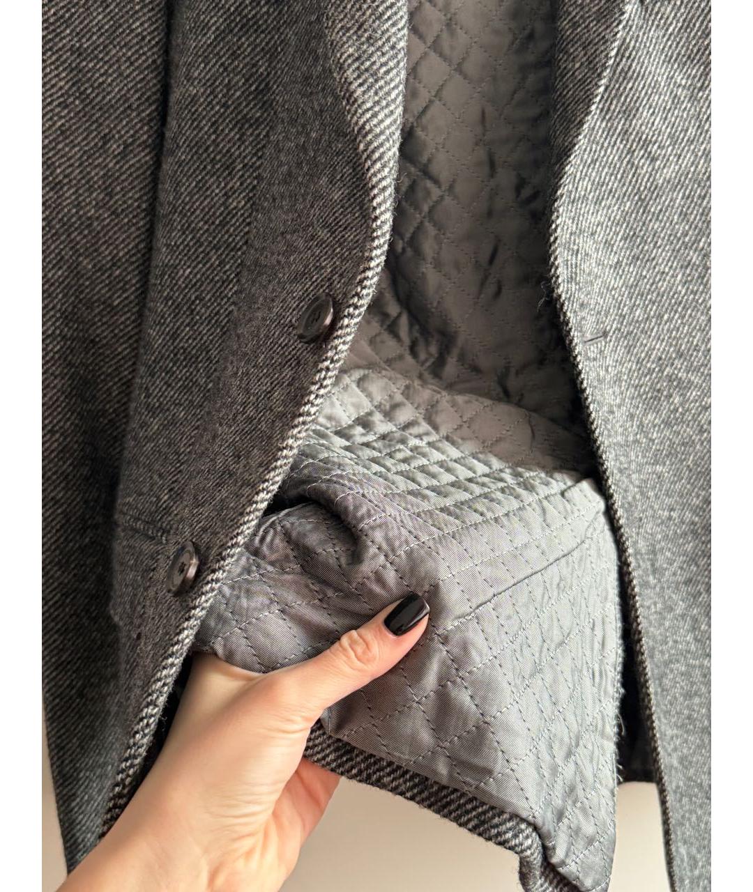 BURBERRY Серый шерстяной пиджак, фото 4