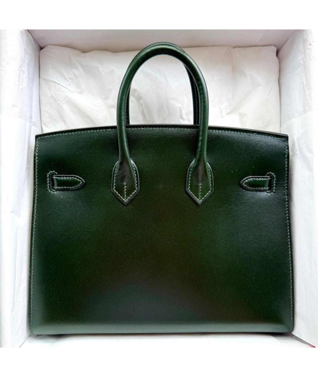 HERMES PRE-OWNED Зеленая кожаная сумка с короткими ручками, фото 2