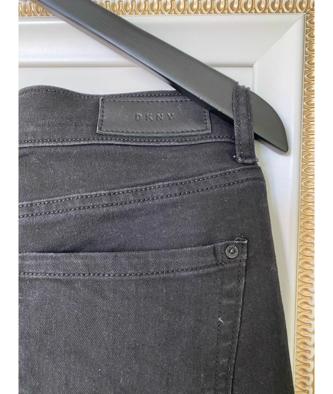 DKNY Черные хлопковые прямые джинсы, фото 3