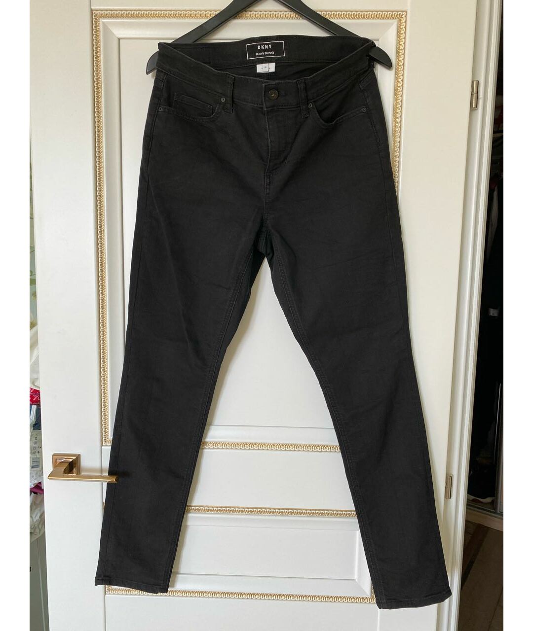 DKNY Черные хлопковые прямые джинсы, фото 4