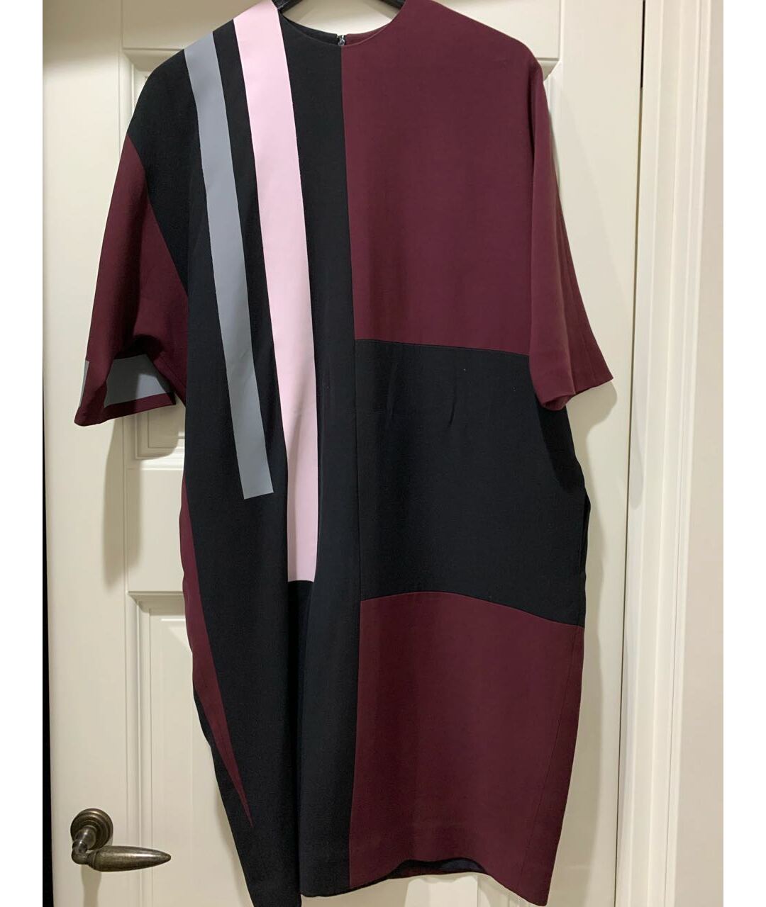 FENDI Бордовое шелковое повседневное платье, фото 5
