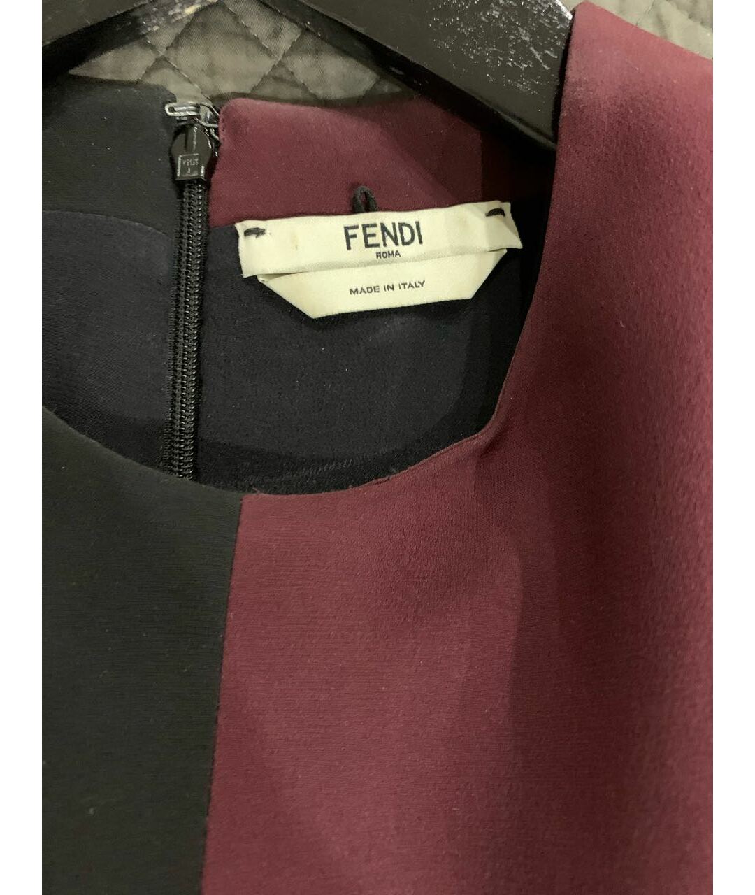 FENDI Бордовое шелковое повседневное платье, фото 3