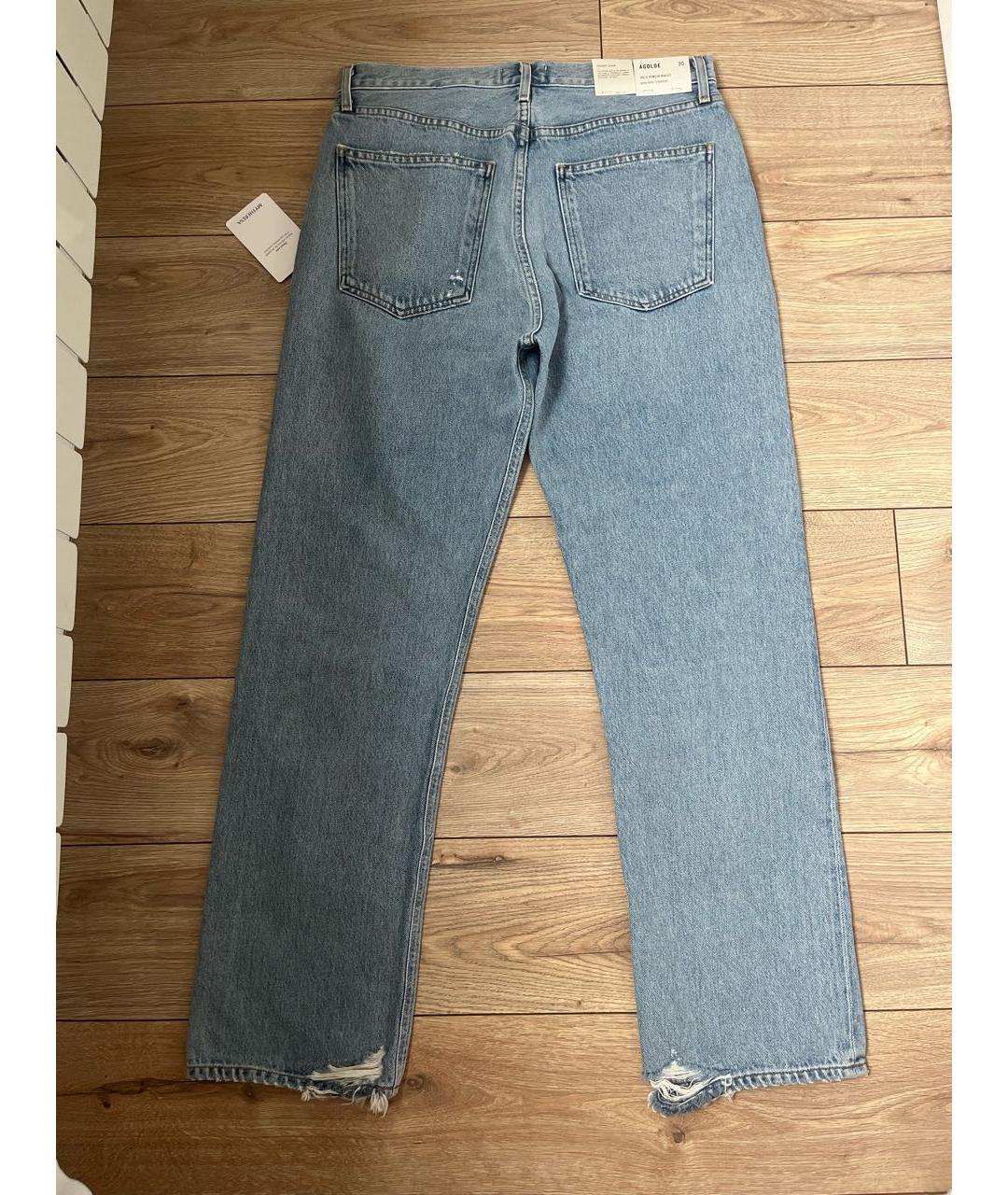 AGOLDE Голубые хлопковые прямые джинсы, фото 2