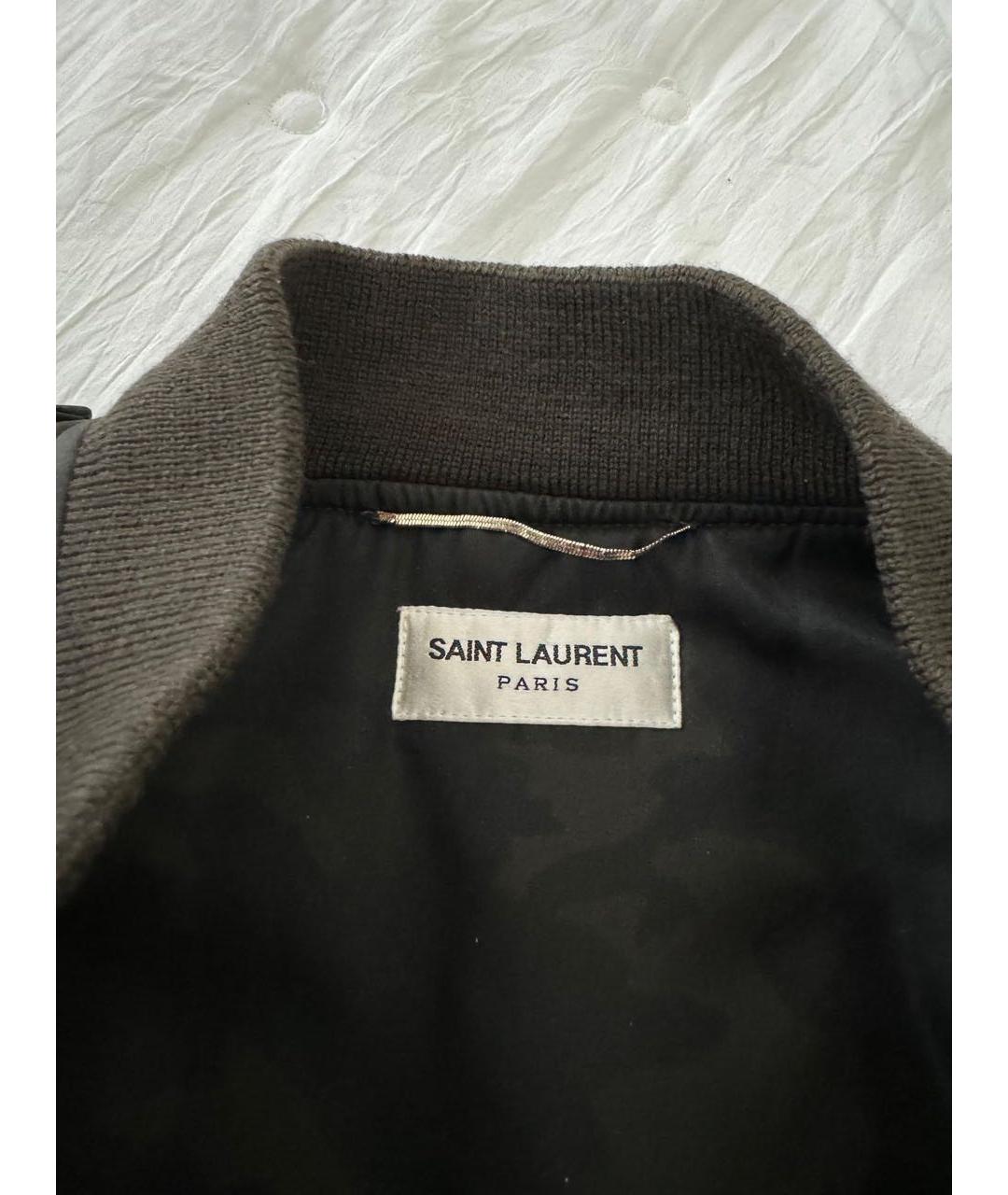 SAINT LAURENT Антрацитовая полиэстеровая куртка, фото 3