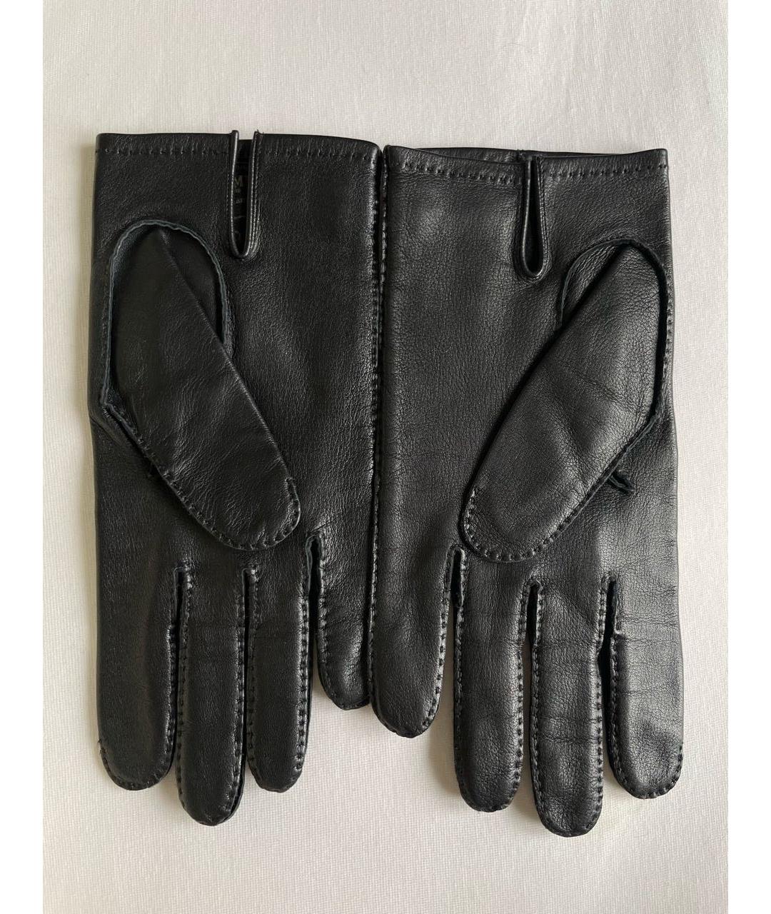 HERMES PRE-OWNED Черные кожаные перчатки, фото 2