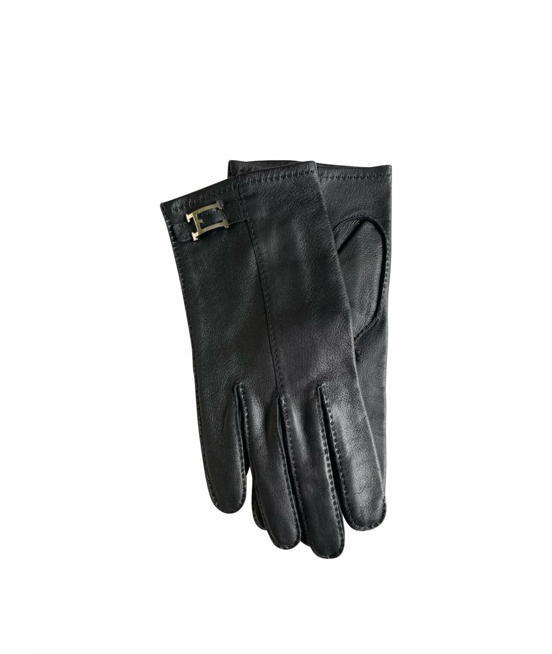 HERMES PRE-OWNED Черные кожаные перчатки, фото 1