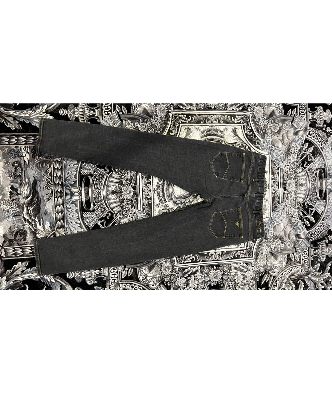 ARMANI JEANS Серые хлопко-эластановые прямые джинсы, фото 2