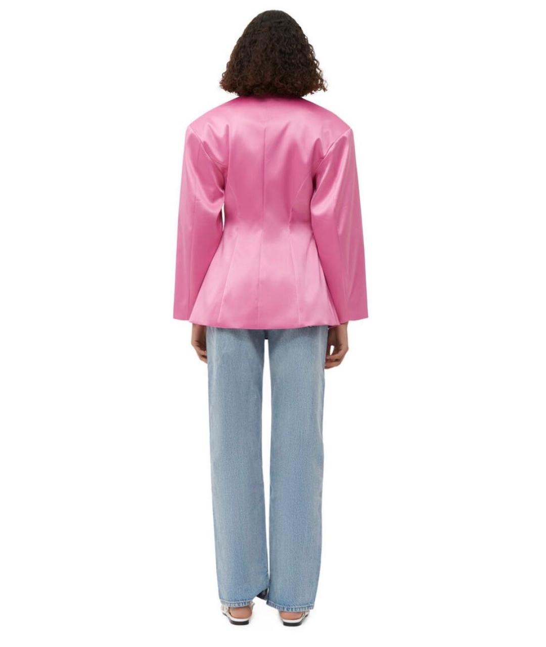 GANNI Розовый полиэстеровый жакет/пиджак, фото 8