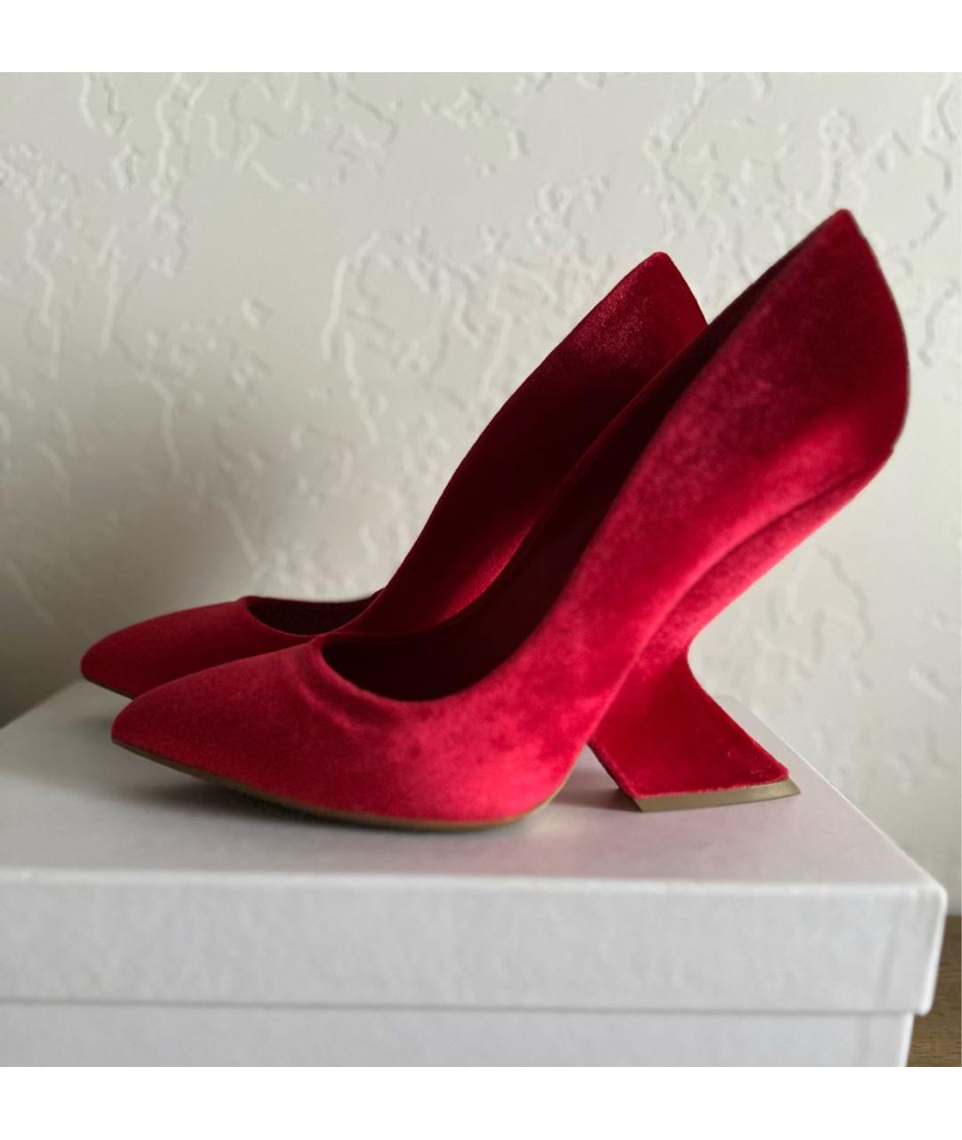 CHRISTIAN DIOR PRE-OWNED Красные бархатные туфли, фото 7