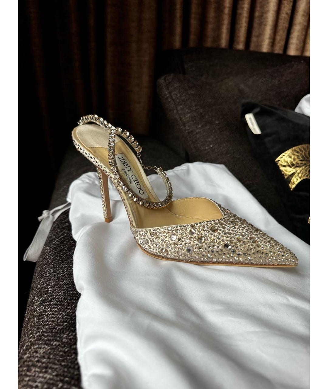 JIMMY CHOO Золотые туфли, фото 4