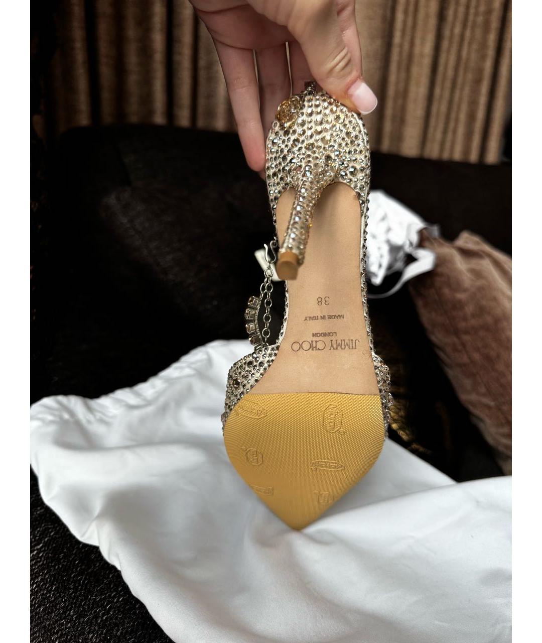 JIMMY CHOO Золотые туфли, фото 5