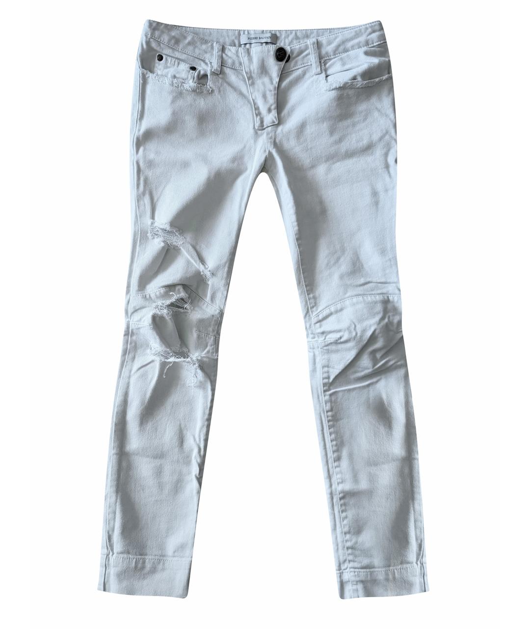 PIERRE BALMAIN Белые хлопковые джинсы слим, фото 1