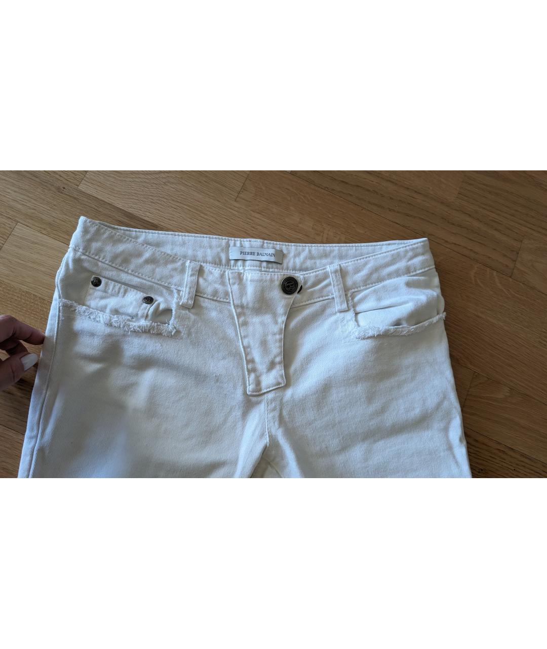 PIERRE BALMAIN Белые хлопковые джинсы слим, фото 3