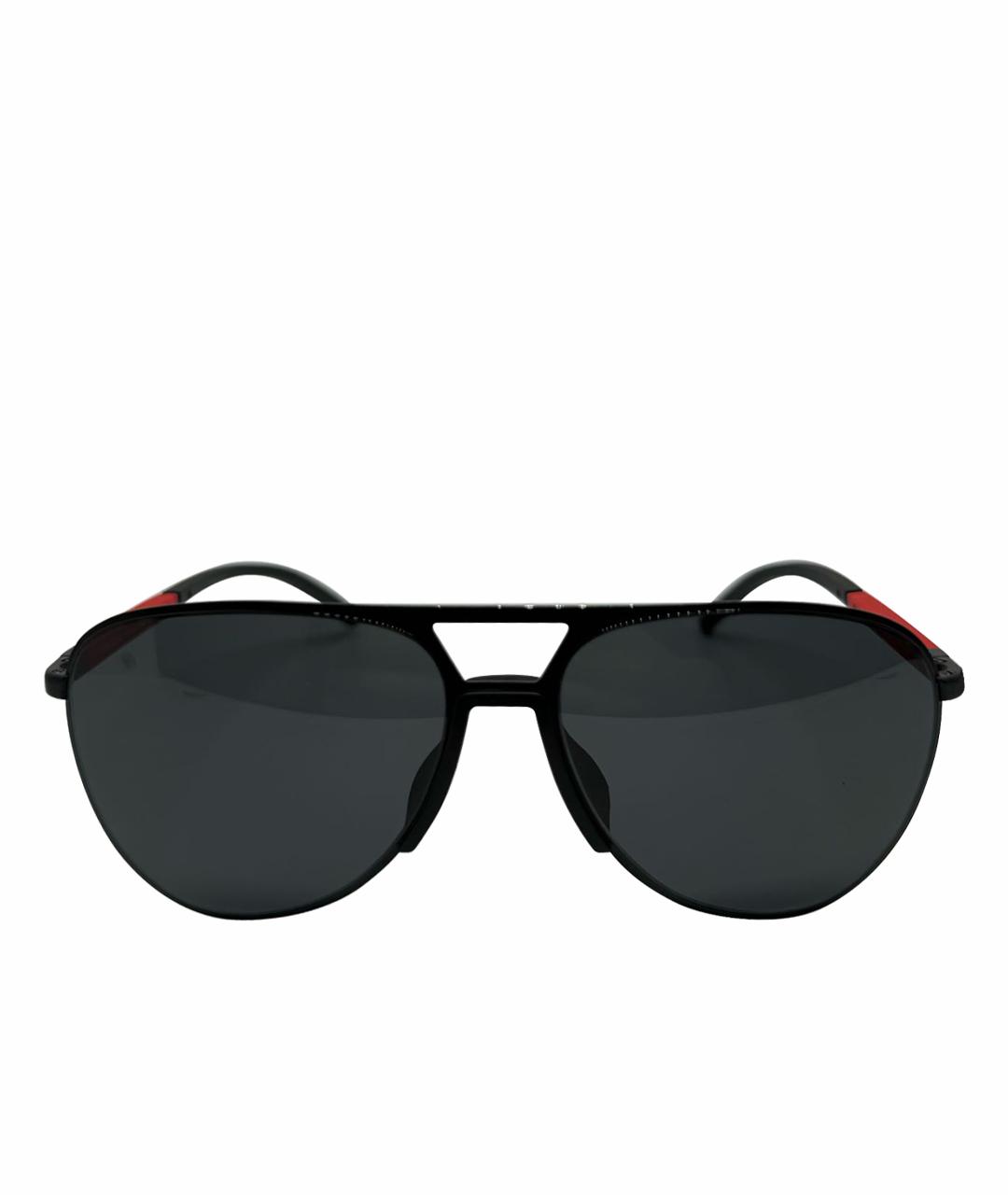 PRADA Черные металлические солнцезащитные очки, фото 1