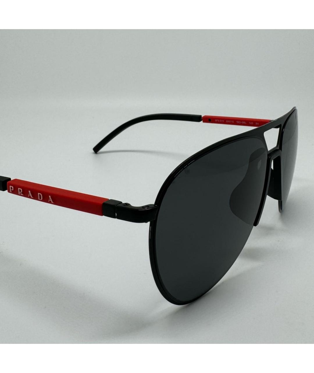 PRADA Черные металлические солнцезащитные очки, фото 3