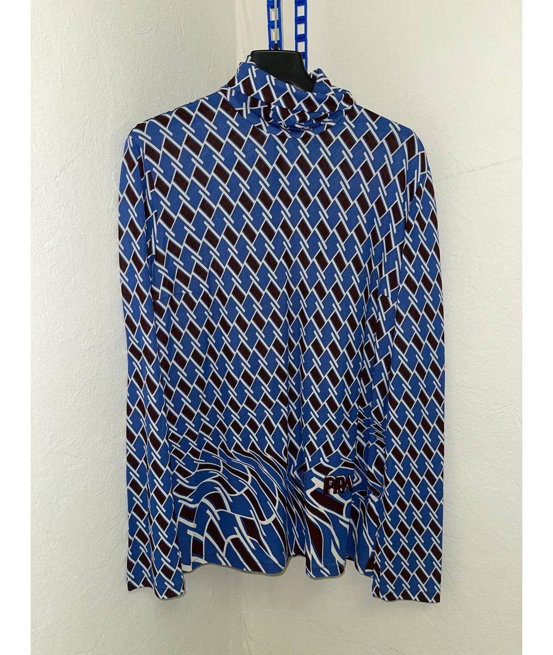 PRADA Синяя шелковая блузы, фото 10