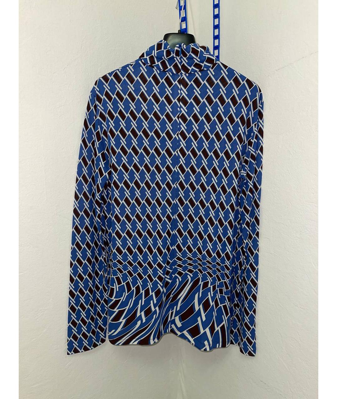 PRADA Синяя шелковая блузы, фото 6