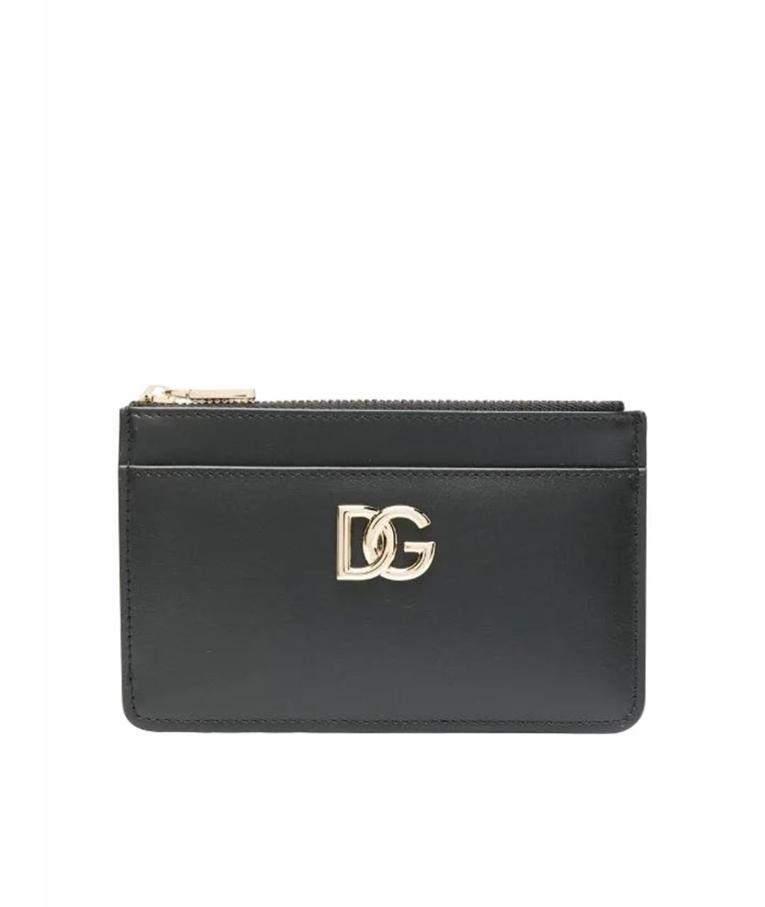 DOLCE&GABBANA Черный кожаный кошелек, фото 1