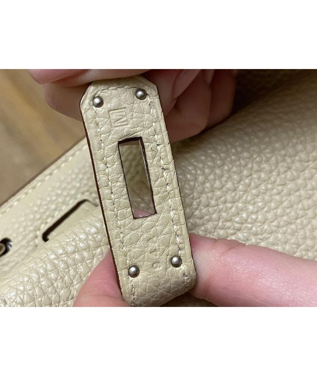 HERMES Бежевая кожаная сумка через плечо, фото 3