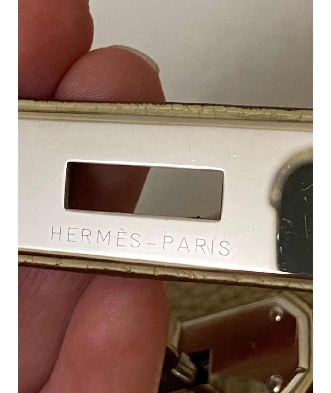 HERMES Бежевая кожаная сумка через плечо, фото 5