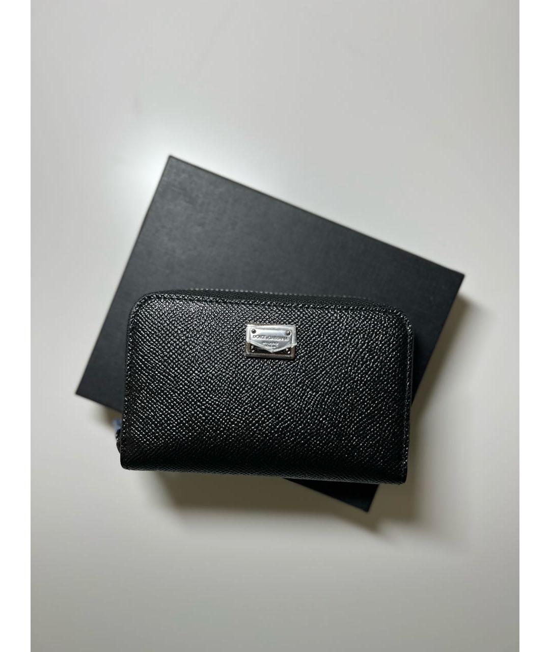 DOLCE&GABBANA Черный кожаный кошелек, фото 2