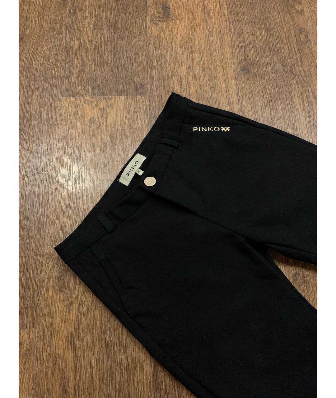 PINKO Черные хлопко-эластановые брюки узкие, фото 2