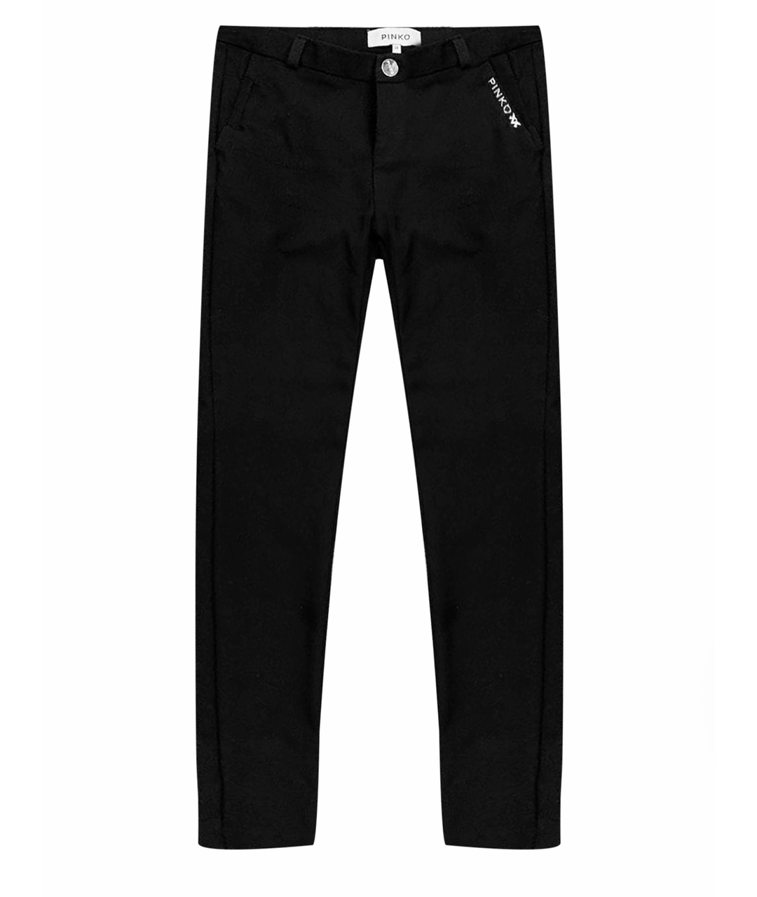 PINKO Черные хлопко-эластановые брюки узкие, фото 1