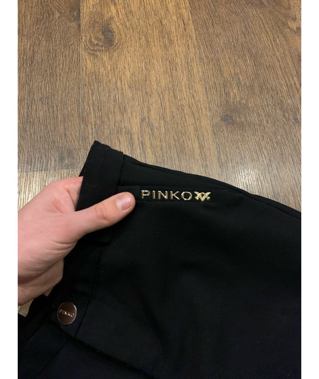 PINKO Черные хлопко-эластановые брюки узкие, фото 4