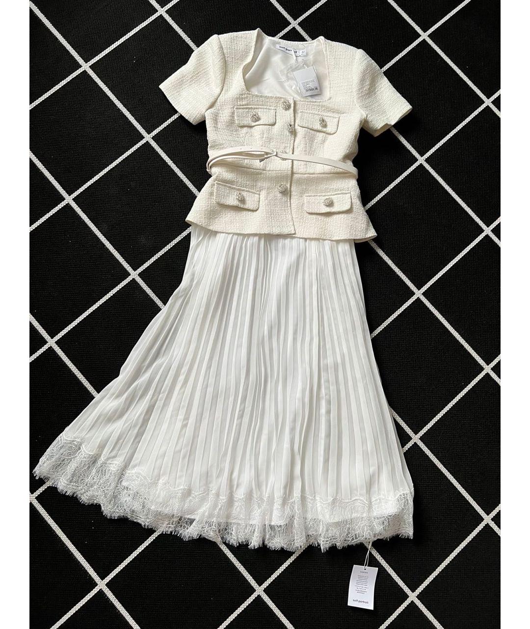 SELF-PORTRAIT Белое твидовое платье, фото 4