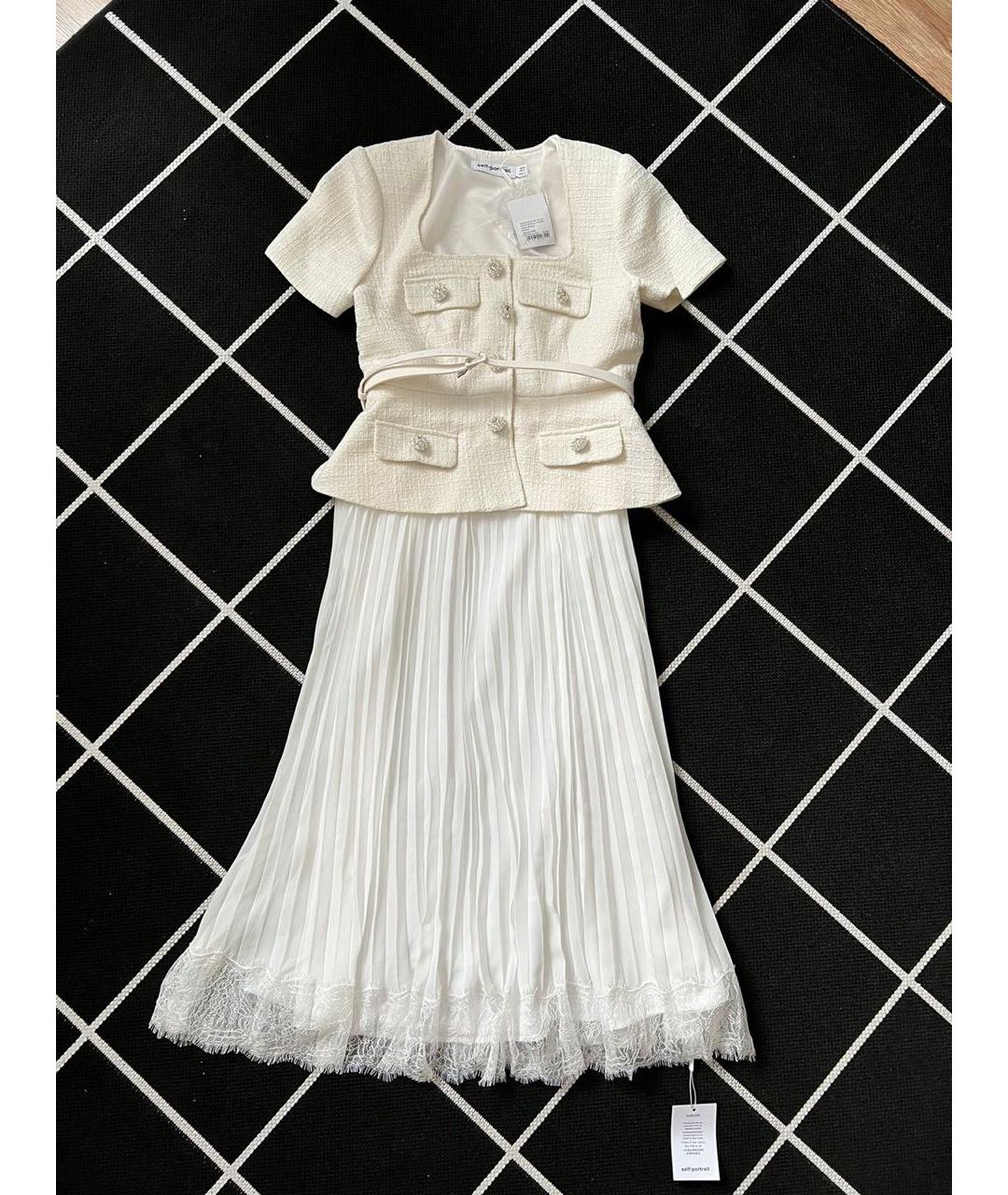 SELF-PORTRAIT Белое твидовое платье, фото 8