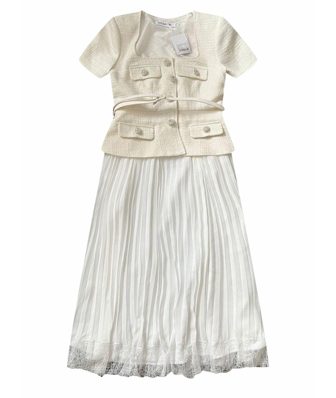 SELF-PORTRAIT Белое твидовое платье, фото 1