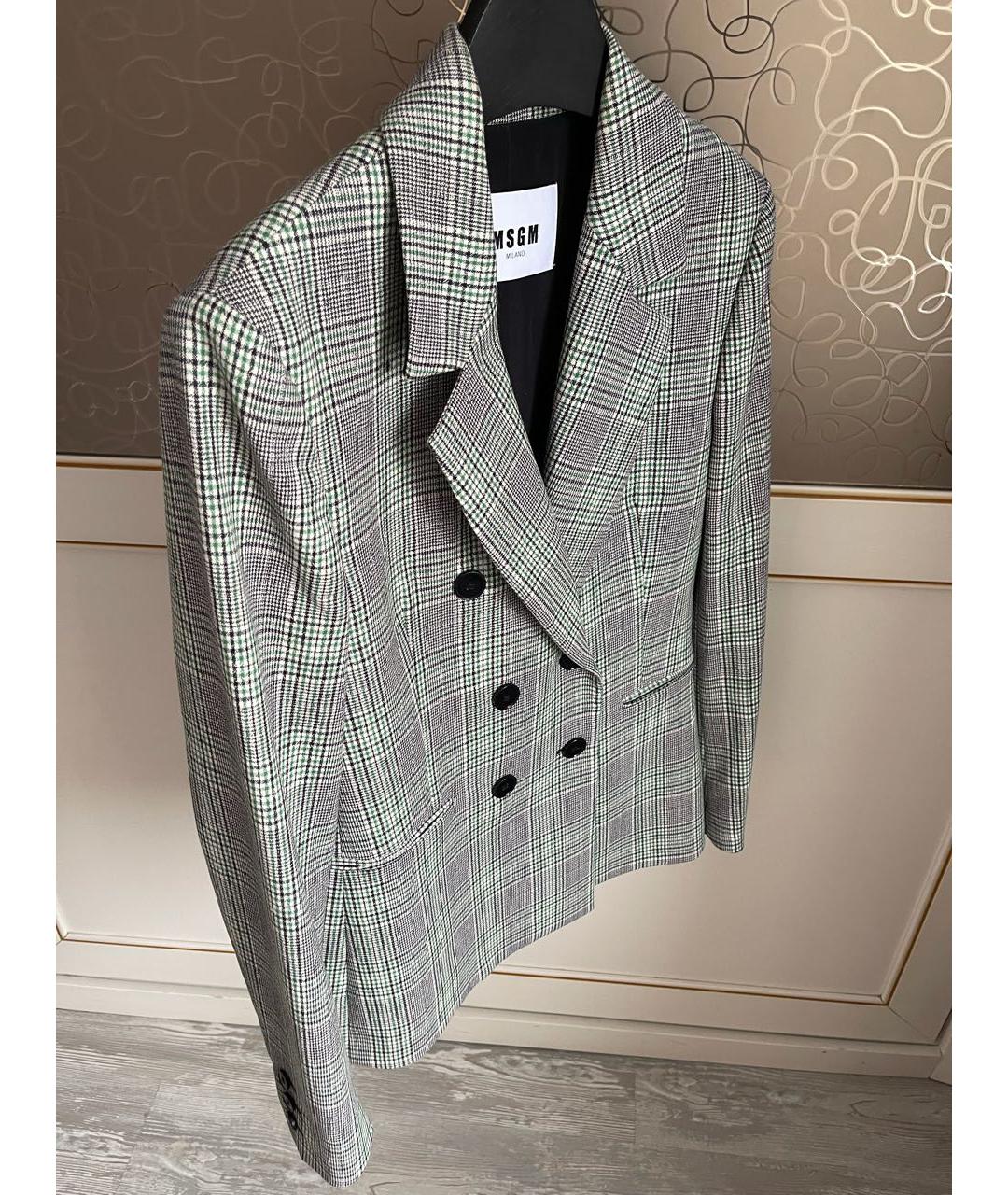 MSGM Зеленый шерстяной жакет/пиджак, фото 4