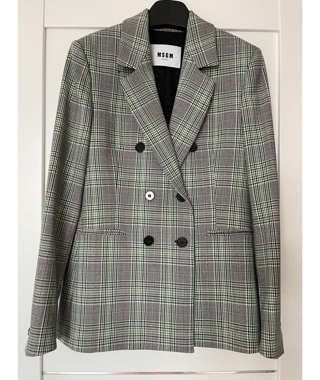 MSGM Зеленый шерстяной жакет/пиджак, фото 2