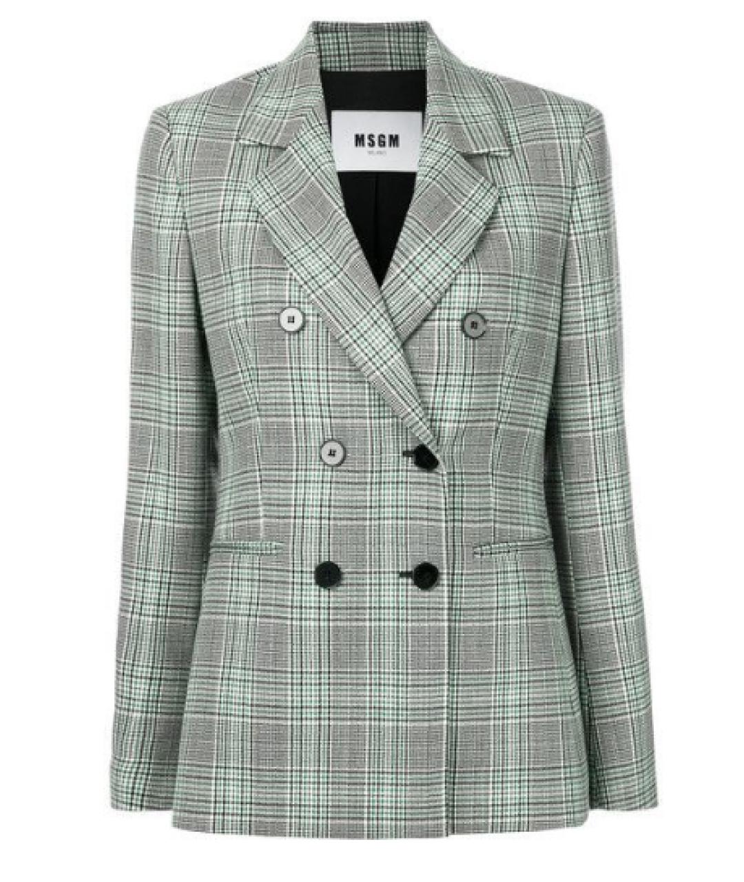 MSGM Зеленый шерстяной жакет/пиджак, фото 1