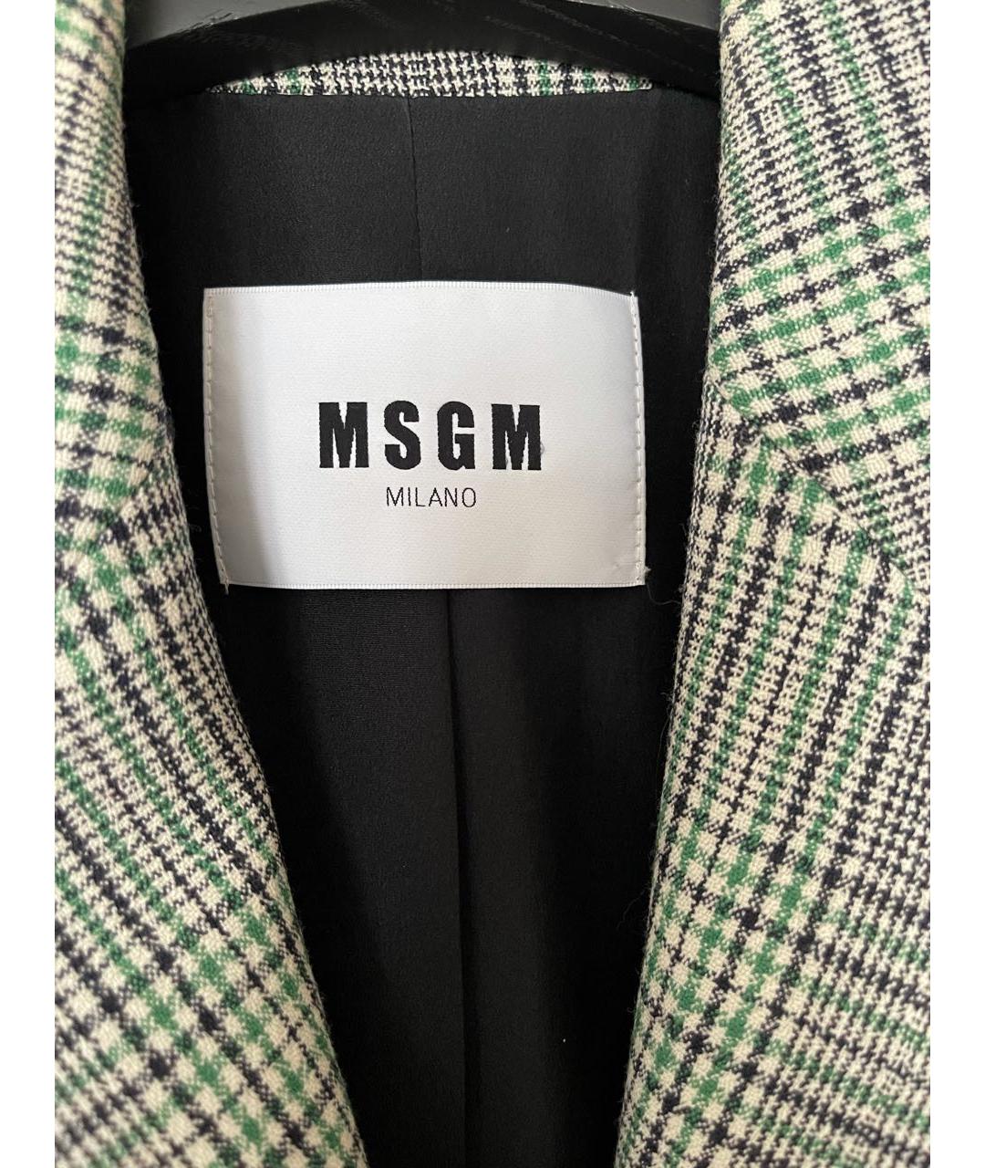 MSGM Зеленый шерстяной жакет/пиджак, фото 7