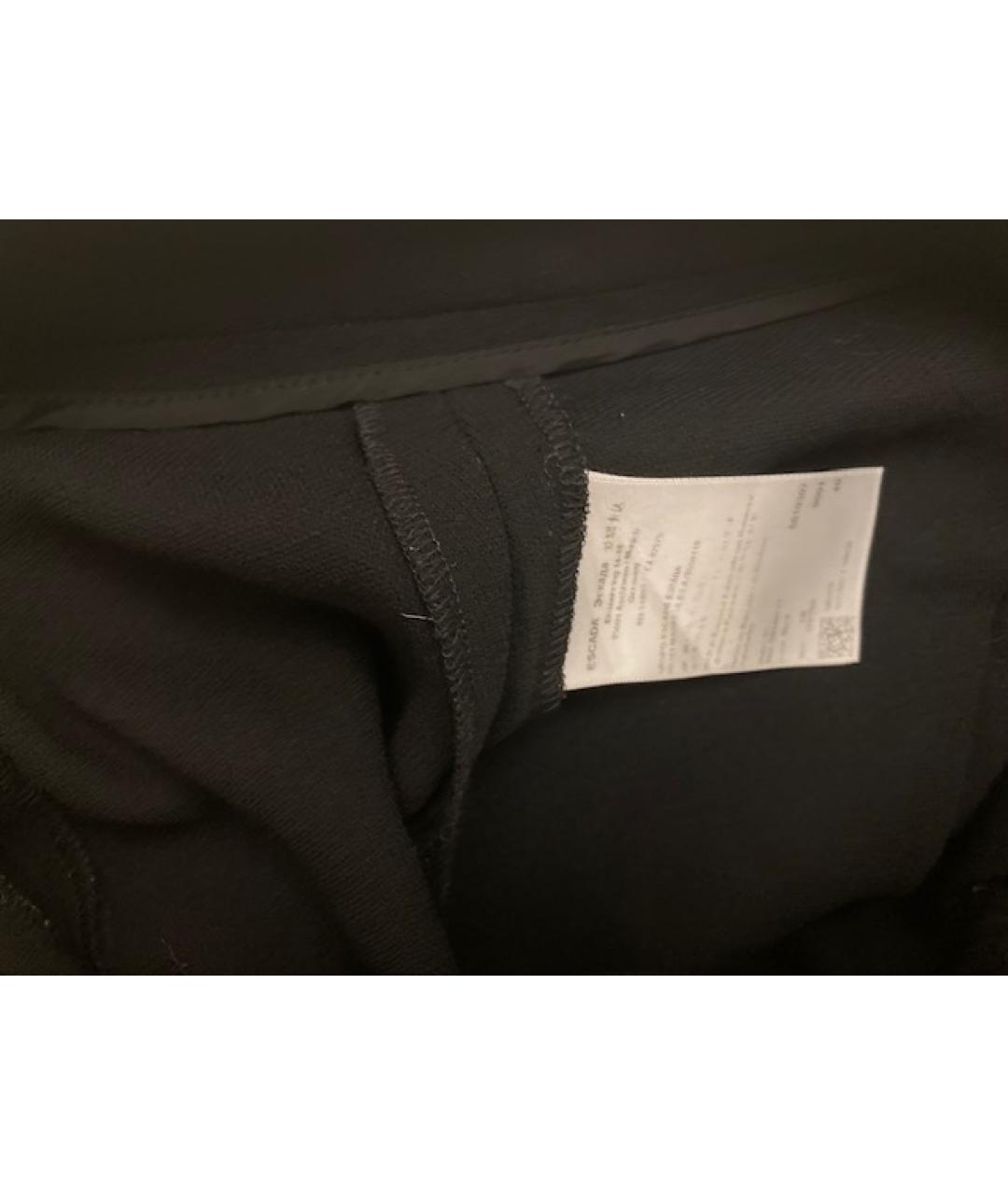ESCADA Черные шерстяные прямые брюки, фото 4