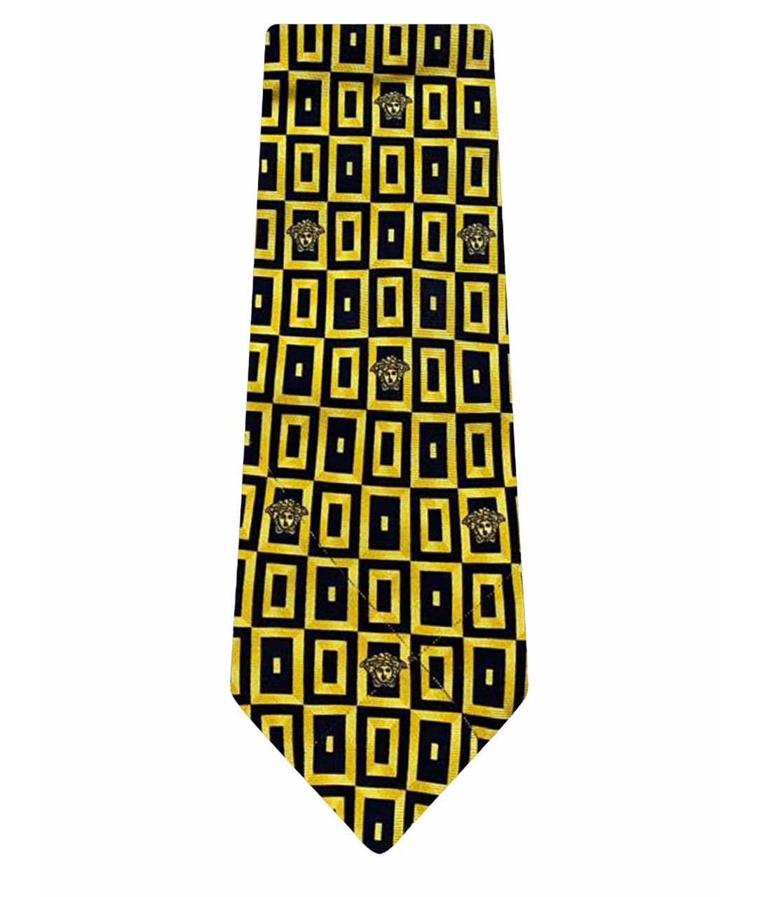 VERSACE Желтый шелковый галстук, фото 1