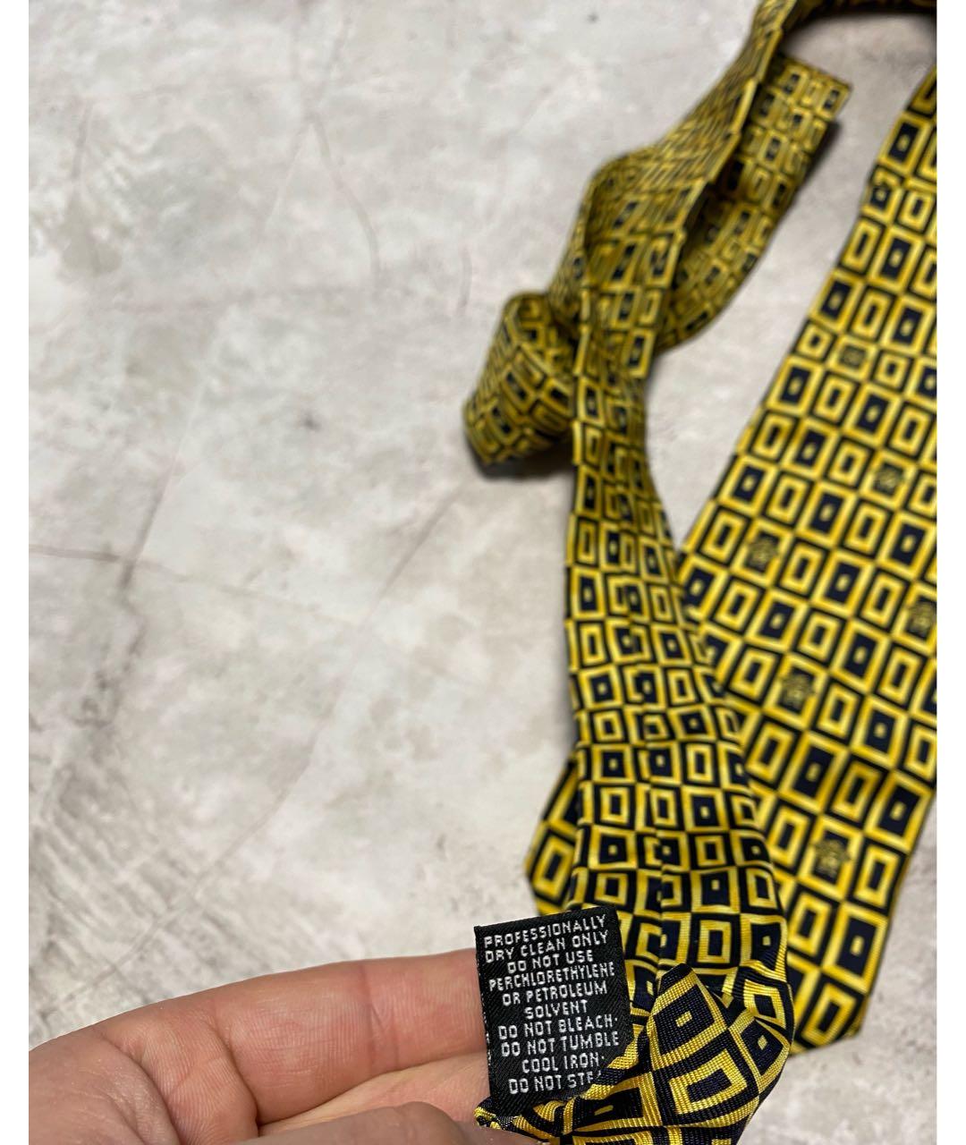 VERSACE Желтый шелковый галстук, фото 6
