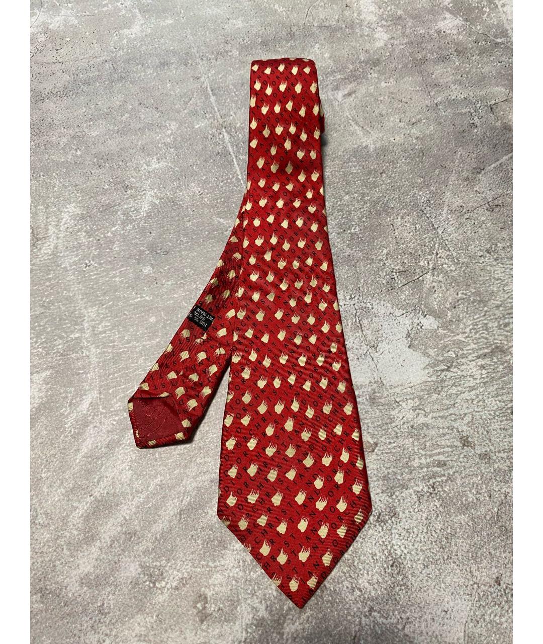 CHRISTIAN DIOR Красный шелковый галстук, фото 8