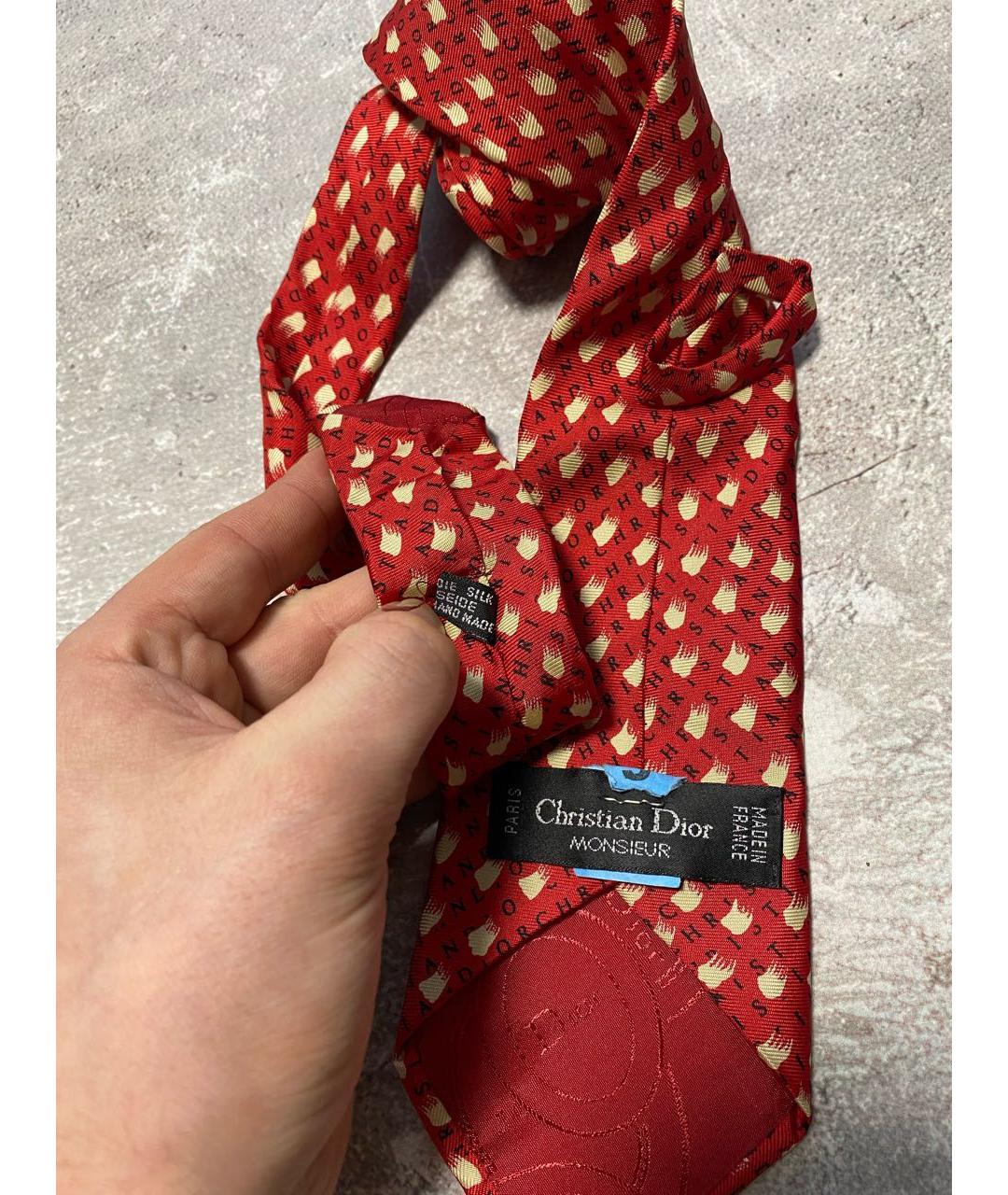CHRISTIAN DIOR PRE-OWNED Красный шелковый галстук, фото 7
