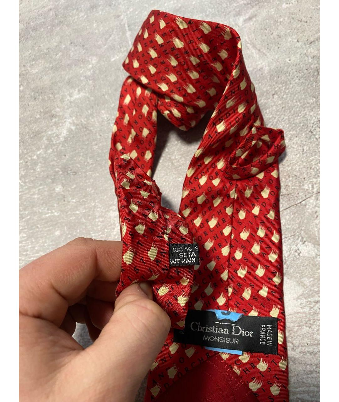 CHRISTIAN DIOR PRE-OWNED Красный шелковый галстук, фото 6