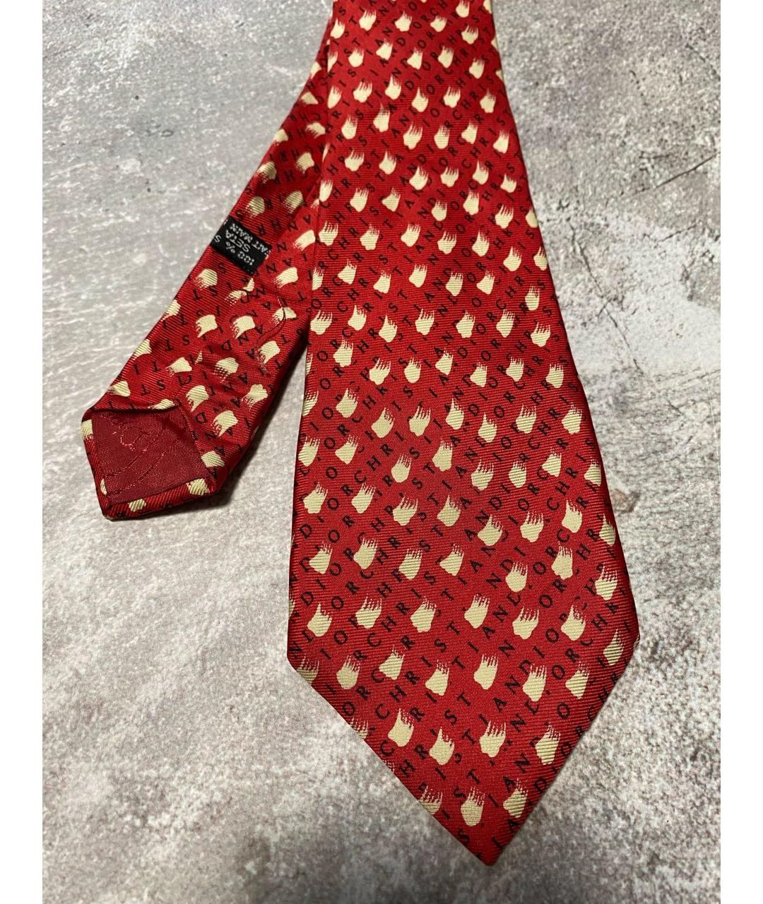 CHRISTIAN DIOR PRE-OWNED Красный шелковый галстук, фото 2