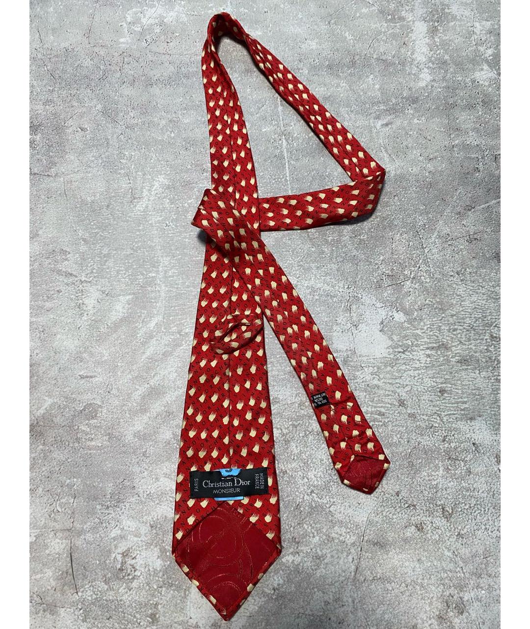 CHRISTIAN DIOR PRE-OWNED Красный шелковый галстук, фото 5