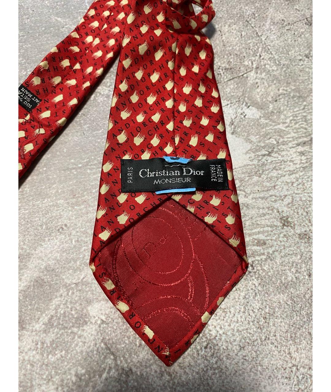 CHRISTIAN DIOR PRE-OWNED Красный шелковый галстук, фото 3