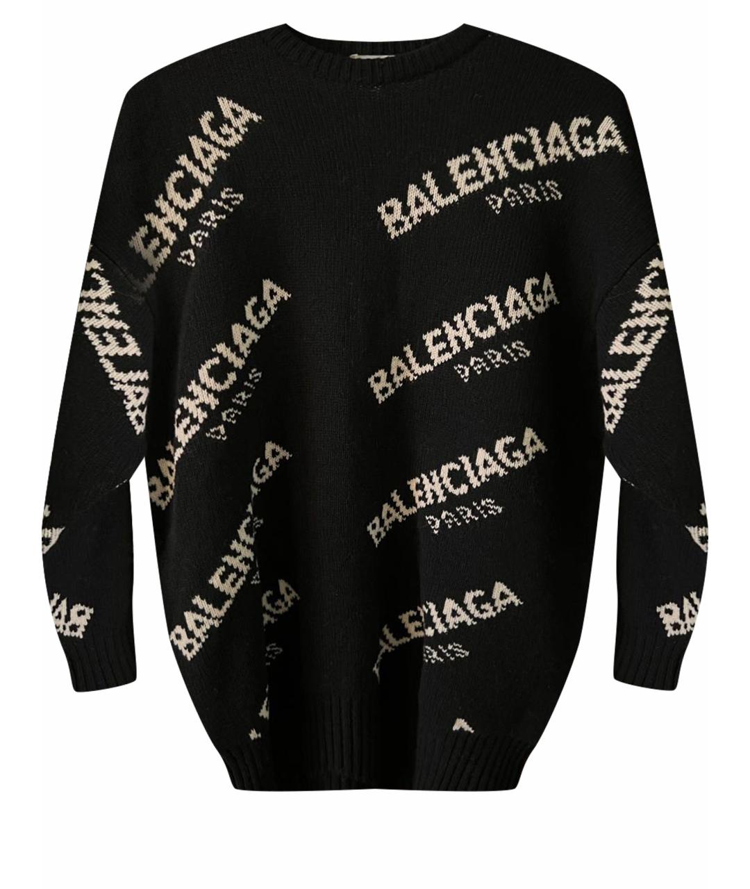 BALENCIAGA Черный шерстяной джемпер / свитер, фото 1