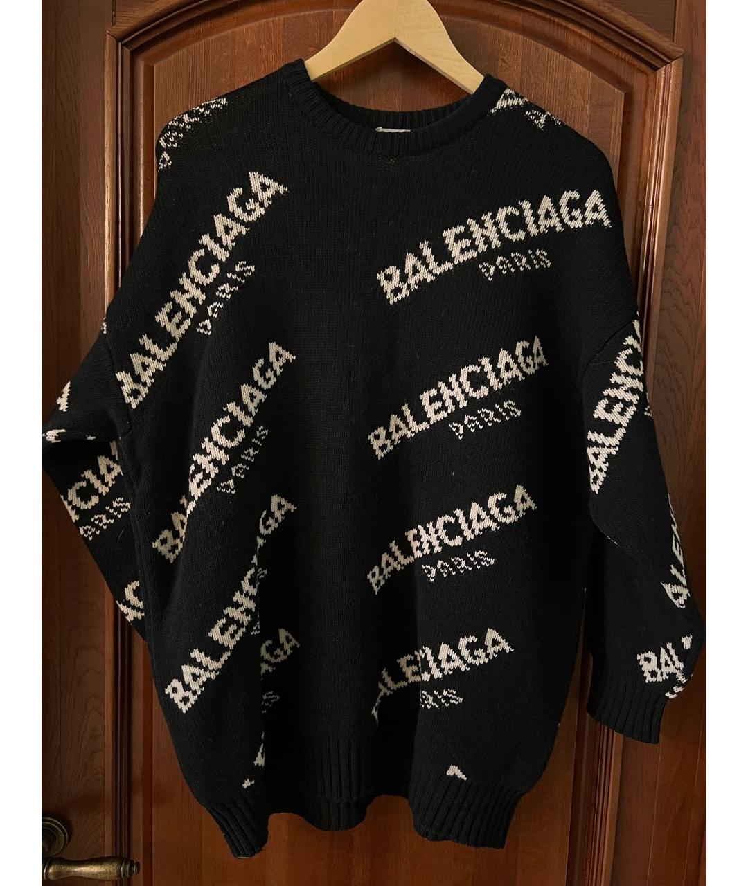 BALENCIAGA Черный шерстяной джемпер / свитер, фото 6