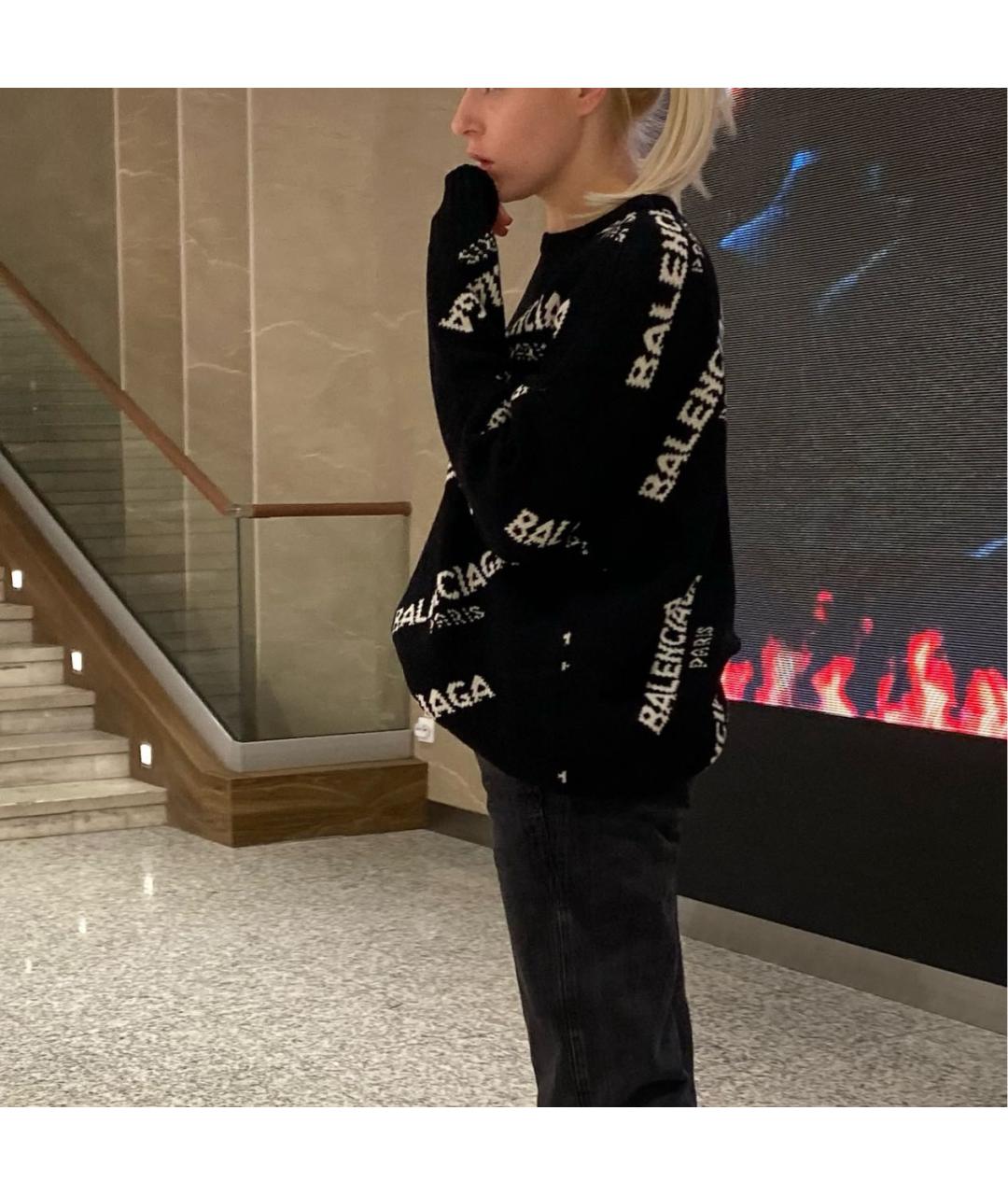 BALENCIAGA Черный шерстяной джемпер / свитер, фото 5